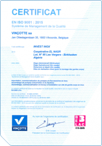 Certification ISO 9001 2015